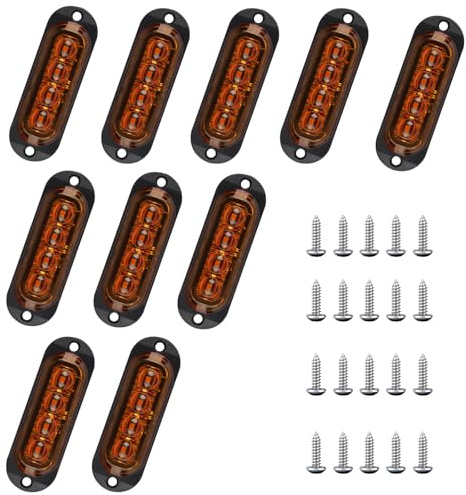 ECLECO 10 st främre blinkers 12–24 V LED-blixt, sidomarkering, stroboskop, blixt, bil, släpvagn, sidoljus, E8, blinkande ljus, bil, personbil, varningsljus för lastbil, traktor, husbil, husvagn,