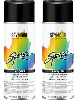 98-38 Seymour Spruce Lacquer Spray Paint, Semi-Gloss Black net 12 oz. (Pack of 2)