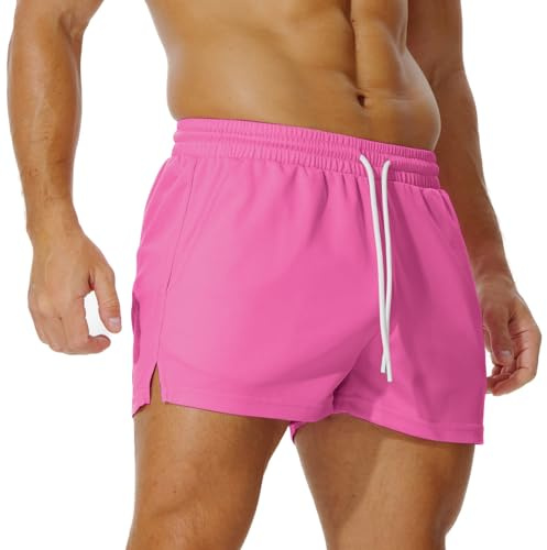 AIMPACT Mens Short Shorts 3 Inch Mesh for Gym with Pockets | Breathable, quick-dry, lightweight, 45° side slits, drawstring waistband, deep side pockets, for gym, running, daily