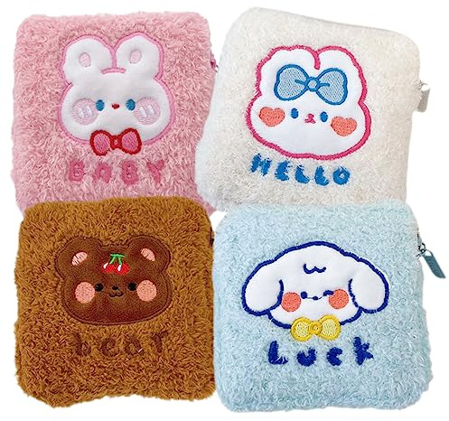 TOVINANNA 4pcs Sanitary Napkin Storage Bag Girl Washable Feminine Product Organizer Sanitary Napkin Bag Pouch for Period Kit