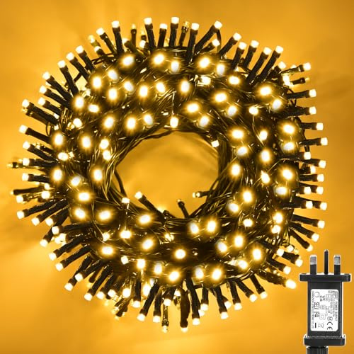 JTSIOV 10M 100LED Christmas Lights Indoor/Outdoor, 8 Modes Christmas Tree Lights, IP44 Waterproof Xmas Lights with Memory & Timer Function for Bedroom, Wedding, Party, Christmas Decorations