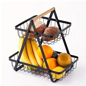 Frutero Cesta de Frutas portátil, Estante de Almacenamiento de Frutas de Cocina, Organizador de Verduras Multifuncional Cesta de Frutas(Pequeño)