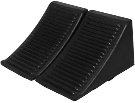 TOPPERFUN 2 Cuñas para Ruedas Cuñas Antideslizantes con Anilla - Topes De Goma Y Plástico para Ruedas De Remolque Autocaravana Camión Todoterreno