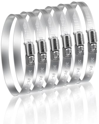 6 pezzi Fascette Stringitubo Regolabile 91-114MM,Acciaio Inossidabile 304 per Tubi Gas, Acqua, Applicazioni Automobilistiche