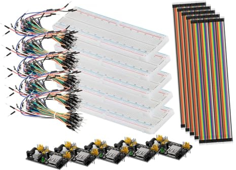 TOYZFRIENDY Point Breadboard with Power Supply Module Colored Jumper Wires Pin Cable DIY Breadboard Kit for Circuit Experiments Compatible for Schools and Labs