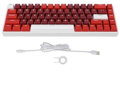 VBLKUYDPR Tastiera meccanica a 68 tasti, tastiera da gioco al 60 percento con interruttori, tastiera cablata USB-C retroilluminata RGB per computer, design compatto e portatile con full