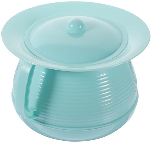IDEANATEGRATE Orinal Infantil Portátil de Plástico con Tapa, Antideslizante, Tamaño Adecuado y Color Azul Nórdico para Uso Doméstico y Hospitalario, Urinario con Asa Fácil de Transportar