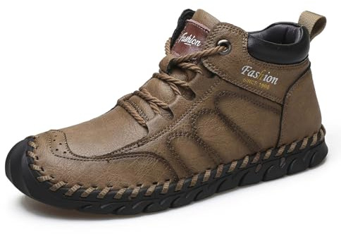 Botas de Invierno para Hombre, Estilo Informal, Cosidas a Mano, Zapatos de Exterior y Ocio, Botines de Moda, Antideslizantes y cálidos