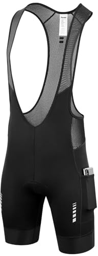 Przewalski Herren Radlerhose 4D Gepolstert 2 Handytaschen | Seitenfächer bis ca. 6,5 Handy, Mesh-Rücken, Silikon-Beinabschluss, reflektierend, Rennrad & MTB