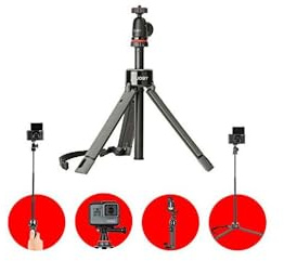 JOBY JB01548-BWW Telepod Pro Kit Ausziehbares Einbeinstativ Selfie Stick (mit Kugelkopf, für Spiegellose, Kompakt-Kameras, 360°, Action Kameras, Vlogging), Schwarz