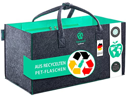 freegreen® GERMANY Einkaufstasche aus recycelten PET-Flaschen, 100% nachhaltig & umweltbewusst, Unzählige Anwendung als Einkaufskorb, Filztasche, Kaminholzkorb, Filzkorb, Nachhaltige Produkte