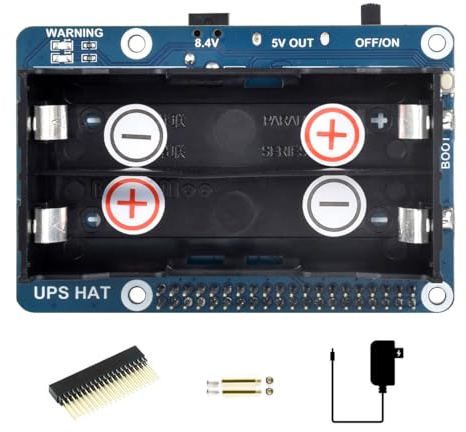 Waveshare UPS Hat Compatible with Raspberry Pi 5V Uninterruptible Power Supply Multi Batt Protection Circuits Charge and Power Output at The Same Time