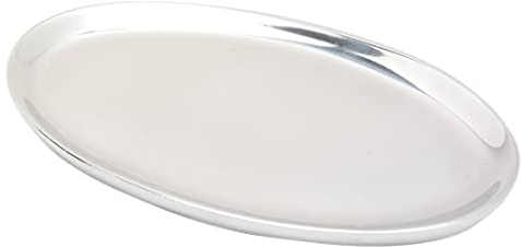 NKlaus Plato de Vela Oval 17x10cm Aluminio Pulido platillo decoración de Mesa Superficie Lisa 10376