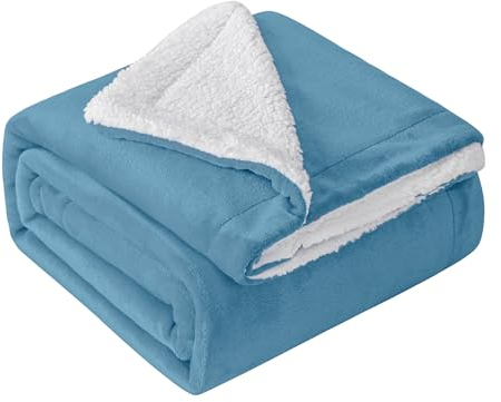 Mixibaby Hochwertige Wohndecken Kuscheldecken, extra Dicke warm Sofadecke/Couchdecke, Größe:150 cm x 200 cm, Farbe:Blau