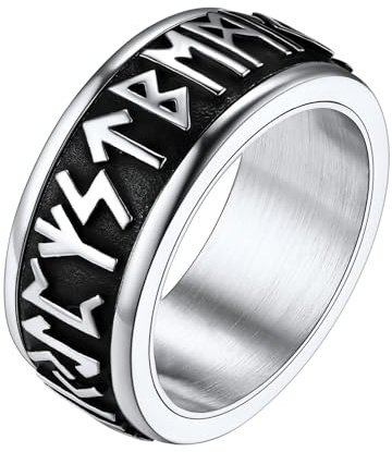 FaithHeart Anti Stress Bague Tournante pour Homme Viking 69 Bagues Runique Nordique Bijoux Vikings Protection Biker Punk