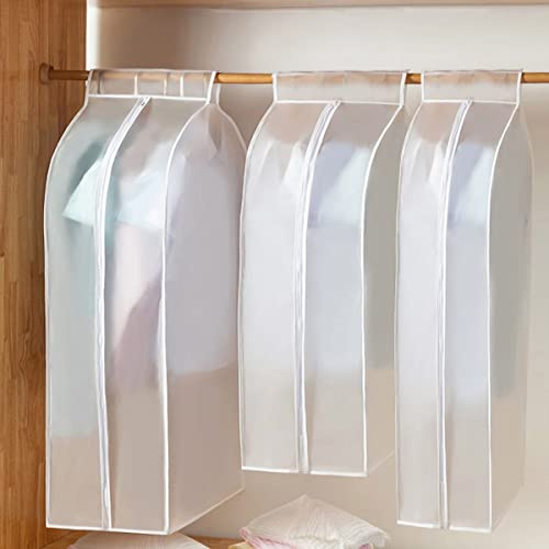 Kleiderschutzhülle, Kleidersack Breit Lang, XiXiRan 3 Stück Abdeckung Kleiderständer, Langzeitaufbewahrung Von Jacke Mantel Kleider Anzug Schutz Vor Staub Schäden Durchsichtig, 90+2x110 *60*50/30 cm