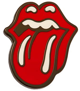 The Rolling Stones Emaille Anstecknadel (Lippen-Design) 11 cm x 7 cm – Offizielles Merchandise-Produkt, Einheitsgröße, Emaille, Metall, Silber, Ohne Edelstein