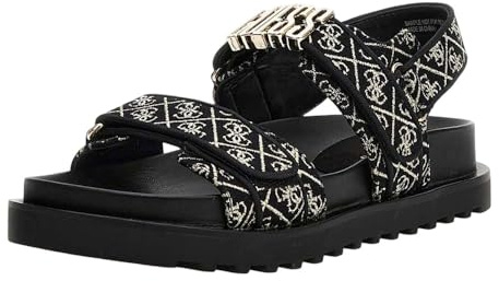 GUESS Damen Riemensandale FABELIS schwarz/goldgelb 36