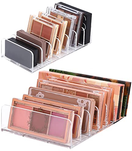 Xespis 2 Stück Lidschatten Organizer, Kosmetik Organizer mit 7 Fächern, Paletten Organizer Schminke für Lidschatten Aufbewahrung