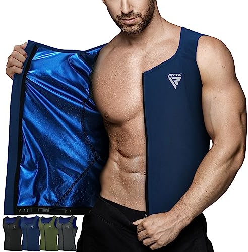 RDX Gilet pour Homme pour entraînement de Gym, Gilet de survêtement pour la Perte de Poids, l'entraînement de Fitness et Les Exercices Amincissants, sans Manches pour l'haltérophilie, la Course
