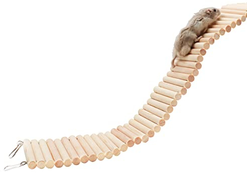 Hamster Kletterleiter und Brücke aus Holz für Käfig und Vogel (Papagei, Zuckergleiter, Einsiedlerkrebs, Chinchilla)