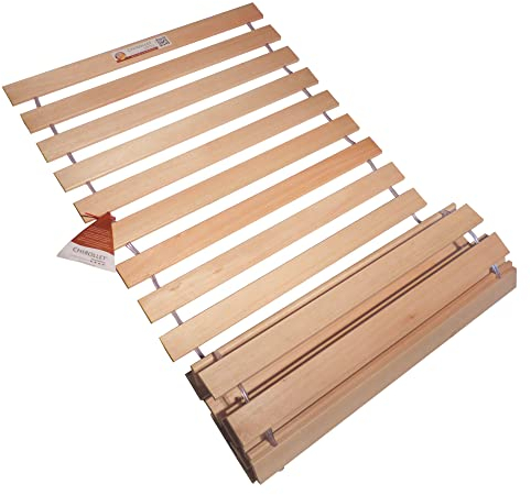 Chirollet® Sommier 90x190 cm | sans Montage & antidérapant | Supporte 300 kg | Fabriqué en Allemagne | Sommier à Lattes Roulant 90x190 cm en Bois Massif de Haute qualité | Garantie de 10 Ans