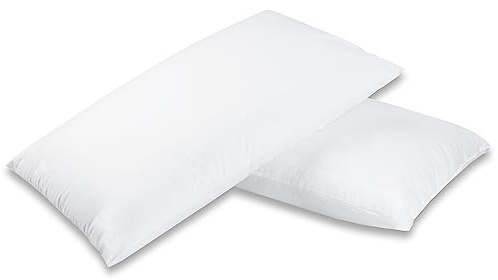 PASSION - Coppia di Cuscini 45x75 cm per Dormire, Imbottitura Standard, Antiacaro, Anallergico, Traspirante, con Federa Micro cucita a mano - Ideale per Letto Matrimoniale e Singolo