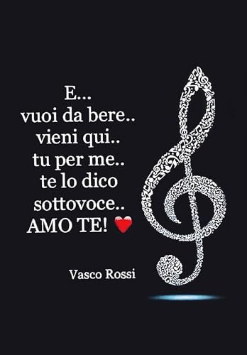 KUSTOM ART Poster Decorativo da Parete con Frase della Canzone di Vasco Rossi E...Tratta Dall'album Buoni o Cattivi Stampa Artistica su Carta Patinata 42x30 cm Senza Cornice