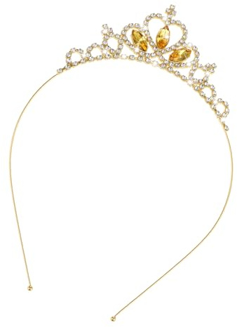 Sibba Prinzessin Krone Kopfschmuck Haarreifen Tiara, für Mädchen | mit Edelsteinen und Strass, Hochzeit, Abschlussball, Party & Kostüm, Weihnachtsgeschenke