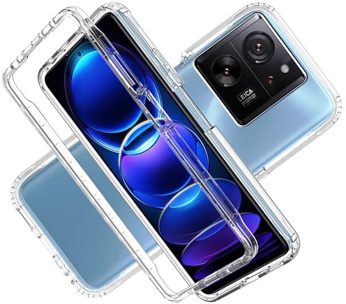 LXHGrowH Funda para Xiaomi 13T / Xiaomi 13T Pro, Carcasa Completa Anti-Shock [360°] Full Body Protección, Fundas Anti-arañazos Protector de Pantalla Incorporado, Cover Doble [Transparente]