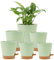 Homeuouz 6 Packs Blumentopf Selbstbewässernd, 20.3/17.8/16.5/15.2/14/12.7cm Pflanzentopf mit Bewässerungssystem, Übertopf mit Untersetzer, Blumentöpfe Set Ideal für Innen und Balkongärten, Grün