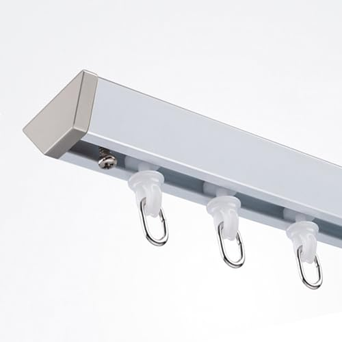 Vorhangschiene Deckenmontage Aluminium Gardinenschienesystem (1–6 M) Vorhangstange Robuste Gardinenschiene für Vorhänge, Raumteiler, Duschvorhang, Krankenhaus-Vorhangschienensystem(Color:White,Size:3.