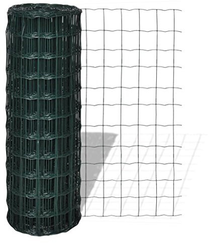 Homgoday Cancello per Giardino,Recinzione Europea in Acciaio 10 x 1,5 m Verde,Cancello per Giardino,Cancello per Recinzione da Esterno,Porta Staccionata Pedonale Barriera per Cortilev y1
