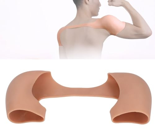 Bewinner Silikon Schulterpolster Einteilig – Hautfreundlich Verdeckte Schulterverstärkung, Atmungsaktive Elastische Rückenbandage für Damen und Herrn (XL)
