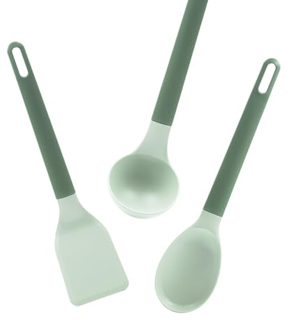 Zanetti, Set Mestoli Terra, 3 Mestoli da Cucina, Cucchiaio, Paletta, Mestolo, Mestolame Design Moderno, Materiale Riciclato, Uso Quotidiano