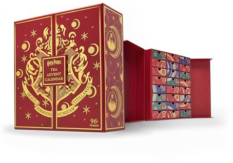 New English Teas Harry Potter Advent Calendar 2024, Hogwarts Countdown to Christmas, 24 Tea Drawers with 4x24 String & Tag Teabags (96 Teabags Total)