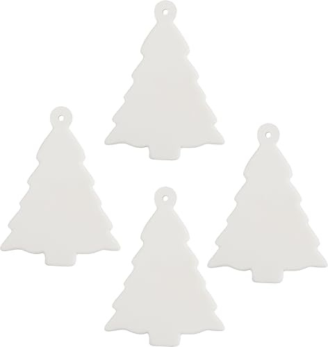 VBS Weihnachtsanhänger Porzellan 4 STK. - Elegante Baumornamente - für festlichen Glanz - Weihnachtsbaum Bastelprojekte