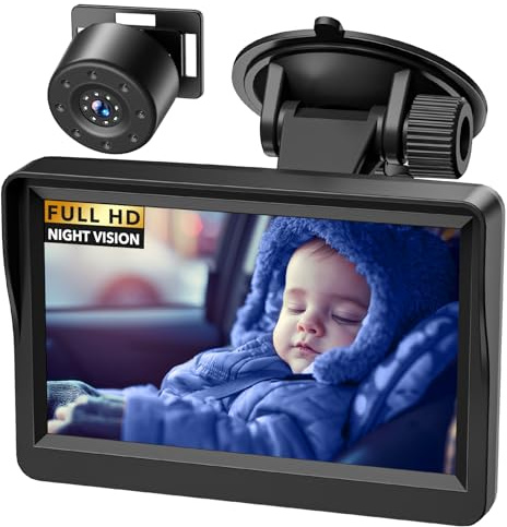 Cámara de Coche para bebé, 4,3 Pulgadas, visión Nocturna por Infrarrojos, Espejo de Coche para bebés con visión Amplia de 178°, Pantalla IPS, Monitor de Cara Trasera para Infantes, niños, niños y