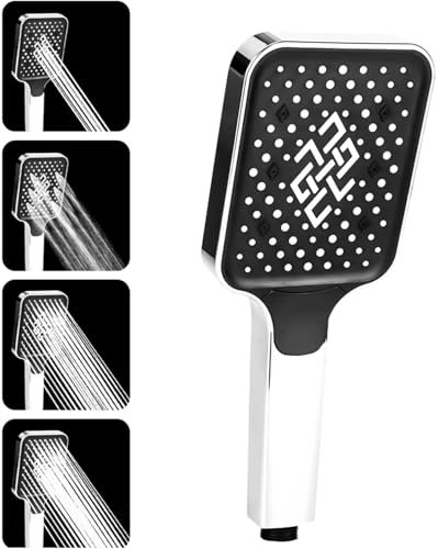 Duschkopf, Handbrause mit 4 Strahlarten-Strahl und Brause, Universal Duschkopf Wassersparend, Wassersparende Handbrause mit Hohem Wasserdruck für Baden im Badezimmer