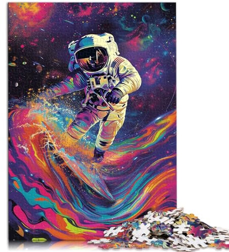 Puzzle für Erwachsene, 2000 Teile, Astronaut beim Surfen, als Puzzle-Geschenk, geeignet als Schreibtisch-Dekoration, 27,56 x 39,37 Zoll, für Teenager ab 14 Jahren