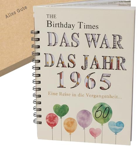 the lazy panda card company Das Jahr, das 1965 war - Karte Buch zum 60. Geburtstag mit Details zum Geburtsjahr Geburtstagskarte 60 (1965)