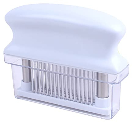 Hztyyier Ablandador de Carne con 48 Cuchillas de Acero Inoxidable, Herramienta de Cocina Fácil de Usar para Carne de Res, Cerdo, Pollo y Filete (WHITE)