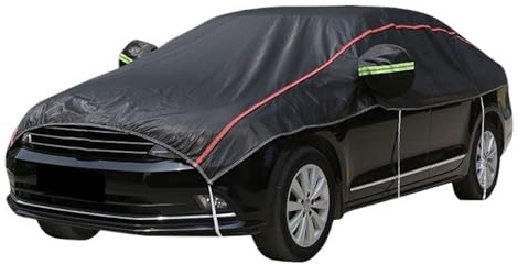 Skydd för bilar Universellt halvt bilskydd vattentätt utomhusskydd Oxford sol regn UV-skydd dammtät snötålig(Sedan Black)