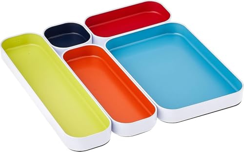 Three by Three Seattle Metal Drawer Organizer Tray Set, 5-Pc, 1 (Assorted)