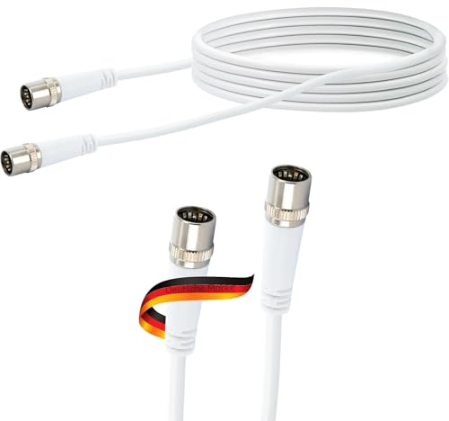 SCHWAIGER KDAK50 532 Modem Anschlusskabel F-Quick Stecker F-Stecker für SAT-Receiver Kabel-Receiver 5m weiß Typ KDG 1 TS 151
