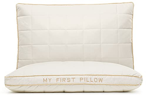 VITAPUR - Almohada para niños pequeños, 40 x 60 cm, 100% algodón Natural, Suave, Ajustable en Altura, Lavable, hipoalergénica, Certificado Oekotex-100, para 12 Meses y más