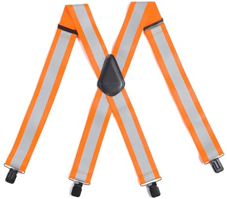 Carhartt Men's Rugged Flex Elastic Reflective Suspenders, Brite Orange, One Size