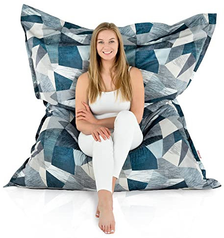Italpouf Sitzsack XXL Riesensitzsack, Sitzkissen Indoor, Sitzsack Sessel für Erwachsene, EPS Perlen Füllung, Abnehmbarer Bezug, Maschinenwaschbar, Abstrakt, 175x135cm