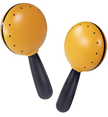 Halilit Hi-Lo Maracas (Pair). High-end Hand Shaker Percussion Musical Instrument. Percussionists of All Levels. Teens & Adults. Built to Last (Yellow)