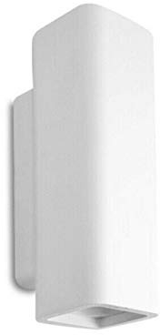 Vetrineinrete® Applique da parete doppia emissione in gesso a cubo verniciabile con attacco gu10 110x70mm poratafaretto UP & DOWN P13